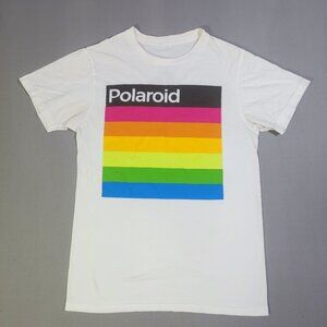 Polaroid T-shirt unisex size S white with graphic design